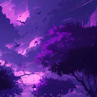 Purple anime Android wallpaper
