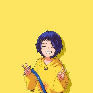 Yellow anime PC wallpaper