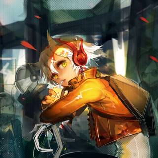 Yellow anime PC wallpaper