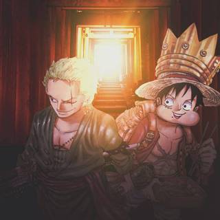 Luffy and Zoro iPhone wallpaper