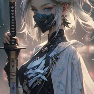 Samurai girl iPhone wallpaper