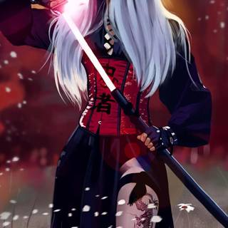 Samurai girl iPhone wallpaper