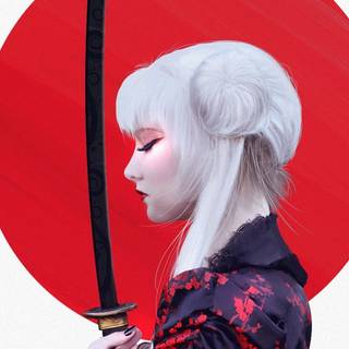 Samurai girl iPhone wallpaper