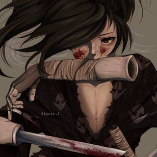 Samurai girl iPhone wallpaper