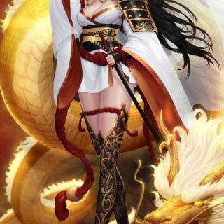 Samurai girl iPhone wallpaper