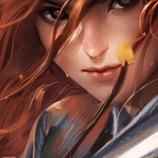 Samurai girl iPhone wallpaper