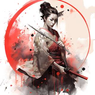 Samurai girl iPhone wallpaper