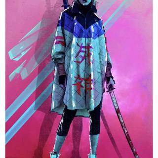 Samurai girl iPhone wallpaper