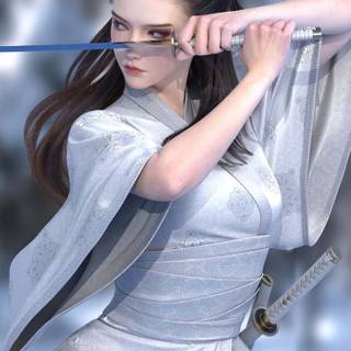 Samurai girl iPhone wallpaper