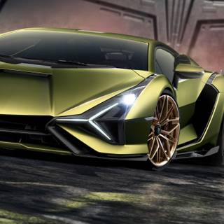 Lamborghini Sian phone wallpaper