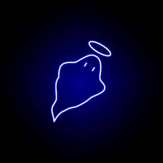 Neon blue desktop wallpaper