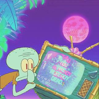 Squidward phone wallpaper