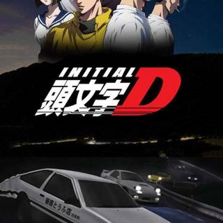 Aesthetic Initial D iPhone wallpaper