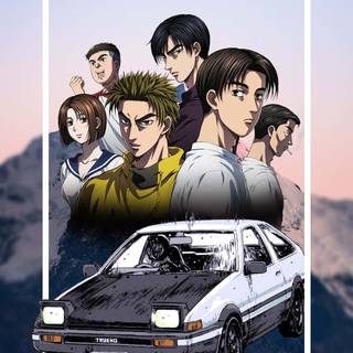 Aesthetic Initial D iPhone wallpaper
