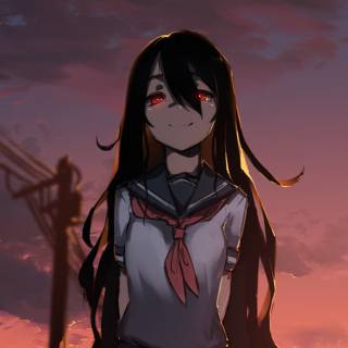 Anime girl red eyes wallpaper