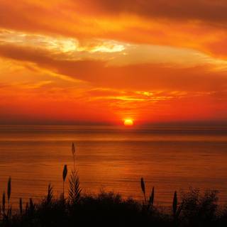 Sea sunset 4k wallpaper