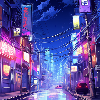 Anime neon iPhone wallpaper