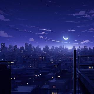 Night anime iPhone wallpaper