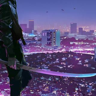 Anime neon iPhone wallpaper