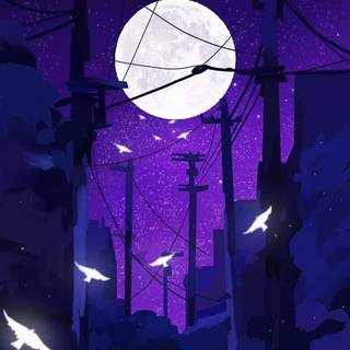 Night anime iPhone wallpaper