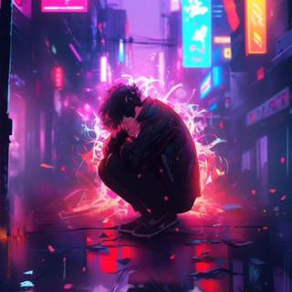 Anime neon iPhone wallpaper