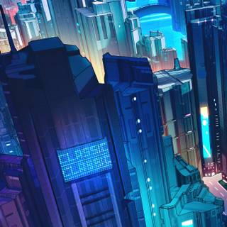 Futuristic city iPhone wallpaper