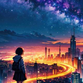 Night anime iPhone wallpaper