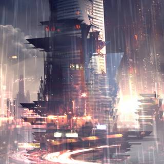 Futuristic city iPhone wallpaper