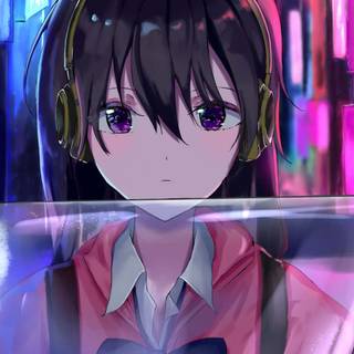 Anime neon iPhone wallpaper