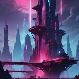 Futuristic city iPhone wallpaper
