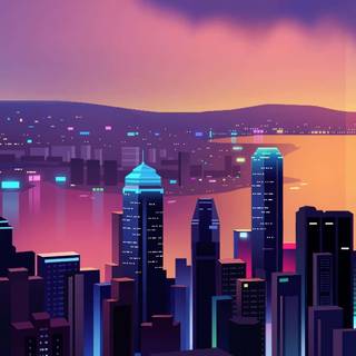 Futuristic city iPhone wallpaper