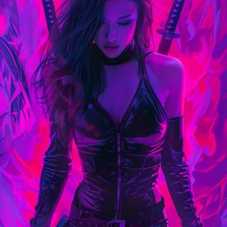 Anime neon iPhone wallpaper