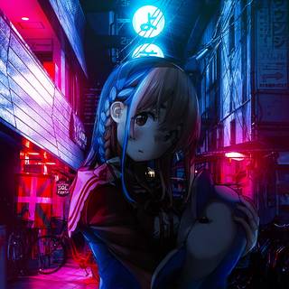Anime neon iPhone wallpaper