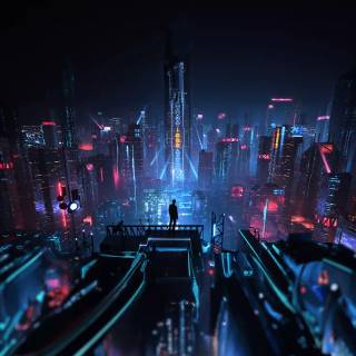 Futuristic city iPhone wallpaper