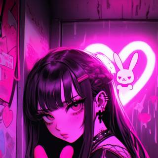 Anime neon iPhone wallpaper