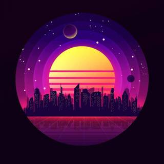 Futuristic city iPhone wallpaper
