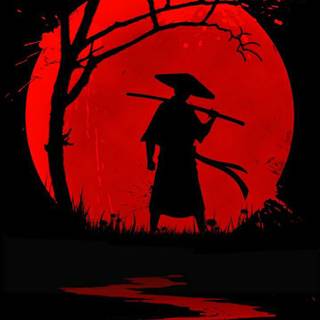 Red samurai iPhone wallpaper