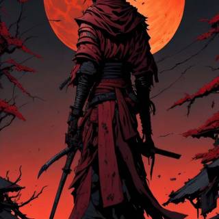 Red samurai iPhone wallpaper