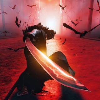 Red samurai iPhone wallpaper