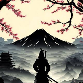 Red samurai iPhone wallpaper