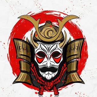 Red samurai iPhone wallpaper