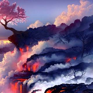 Pink blossom tree wallpaper