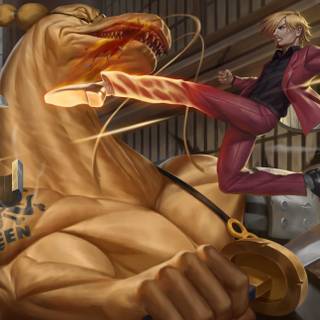 Sanji vs Queen wallpaper