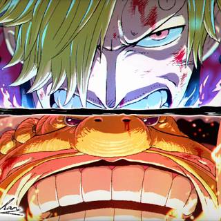 Sanji vs Queen wallpaper