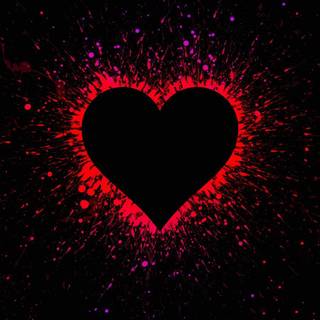iPhone heart black wallpaper