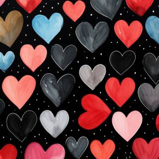 iPhone heart black wallpaper