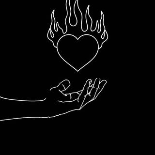 iPhone heart black wallpaper