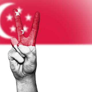 Singapore flag 4k wallpaper