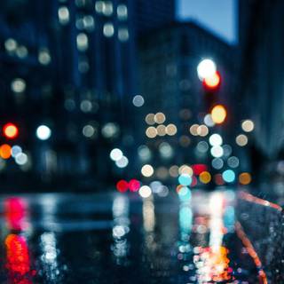 Rainy night city wallpaper