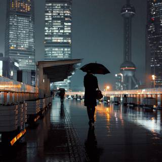 Rain city 4k wallpaper